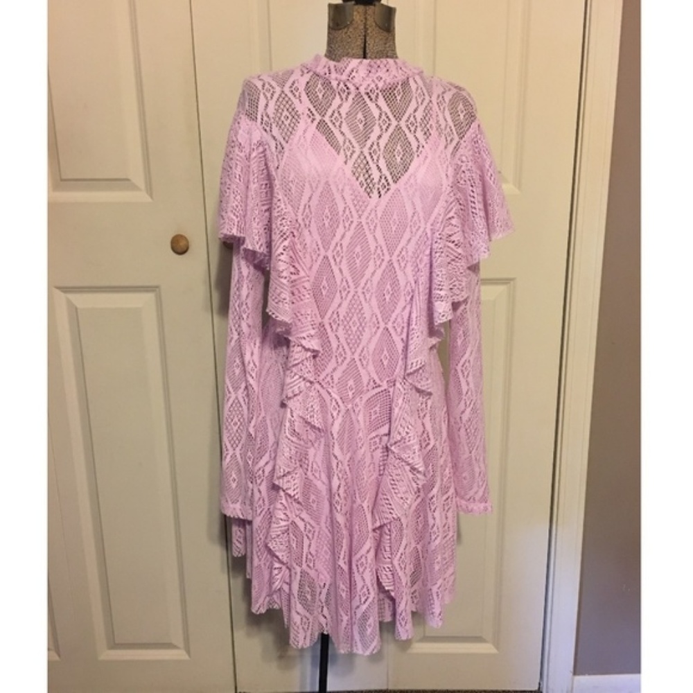 Free People Wisteria Crochet Light Purple Dress